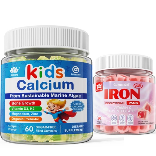 [BRSRABLRBAFB4EQ2] LILICARE Bundle - Kids Calcium + Vegan Iron