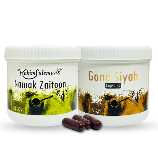 [BRSRYYANCR4A2YDB] Hakim Suleman's Namak Zaitoon and Gond Siyah Capsule Combo Pack | Herbal Daily Care Combo | Wellness Value Pack