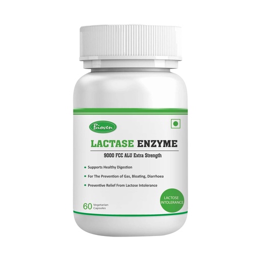[BRSREZT5OECA2AA3] Lactase Enzyme 60 Vegetarian Capsules-9000 FCC ALU | Supports Lactose Digestion | Dairy Relief Supplement | Fast-Acting, Non-GMO, Gluten-Free |
