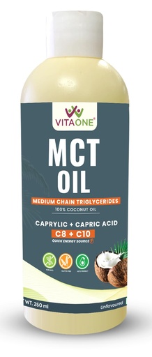 [BRSRAAI6OEAWEG3H] MCT Oil from Coconut 250 ml | C8 + C10 Medium Chain Triglycerides | Keto Friendly Oil for Coffee & Daily Use | Pure, Vegan & Unflavoured | Energy & Focus Support Supplement