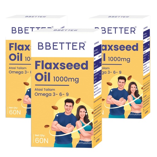 [BRSROHQNCMJWGCI2] BBETTER Flaxseed Oil Softgels | Omega 3 6 9 Vegetarian Capsules for a Healthy Heart & Brain | 1000mg Flaxseed Oil capsules | No Fish Oil Used |180 Capsules