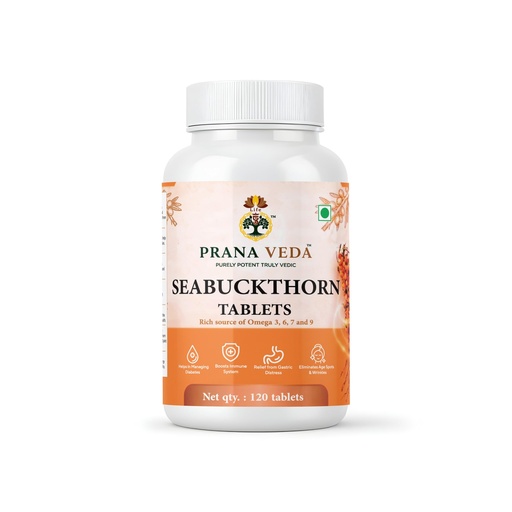 [BRSRYYY7CUAQM3TX] Seabuckthorn Tablets 120 Tablets | Rich in Omega 3, 6, 7 & 9 | Supports Immunity, Skin Health & Digestive Wellness | Herbal Ayurvedic Supplement for Men & Women