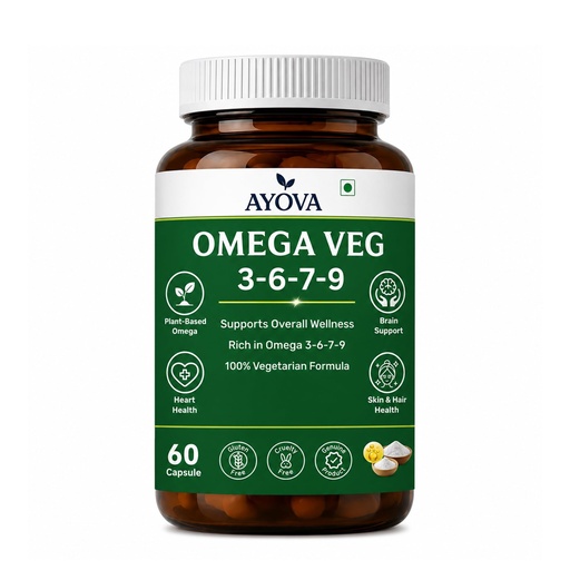 [BRSRY235OIMWYAD3] Veg Omega 3-6-7-9 Supplement | Plant Based Omega 3 Capsules | Flaxseed, Blackseed & Sea Buckthorn Oil | 1000mg Blend | 60 Veg Capsules