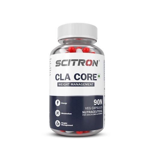 [BRSWYGADCINR43D7] Scitron CLA CORE + MCT (Weight Management, Metabolism, Energy, CLA - 800 mg, MCT - 200 mg) - 90 Veg Capsules