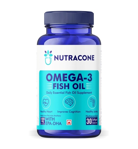 [BRSREAQPDIIGCE3O] Omega-3 Fish Oil 1000mg - 30 Capsules| For Men & Women | Daily Strength - 180 mg EPA & 120 mg DHA| For Muscle & Joint Support, Healthy Heart & Cognitive Support| No Fishy Burps