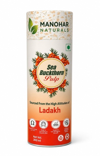 [BRSRYZARA4GWYHLG] Sea Buckthorn Pulp 300ml | Sourced from High Altitudes of Ladakh | Rich in Omega 3, 6, 7 & 9 Helps to Immunity, Energy, Skin and Hair Health (300 ml)
