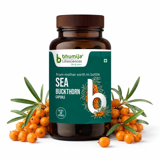 [BRSWGFI5O4BAKFLK] Bhumija Lifesciences Sea Buckthorn Capsules 500mg | 60 Veg Caps