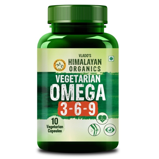 [BRSRGZA5O56Q2DYY] Vlado's Himalayan Organics Flax Seed Oil Omega 3 6 9 Vegan Natural Nutrition Supplement for Muscle, Bone, Heart & Skin - 10 Veg Tablets