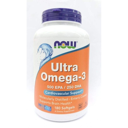 [BRSWIZQ3CEGG2DLG] Now Foods Ultra Omega-3 500 EPA/250 DHA Softgels, 180 Softgels
