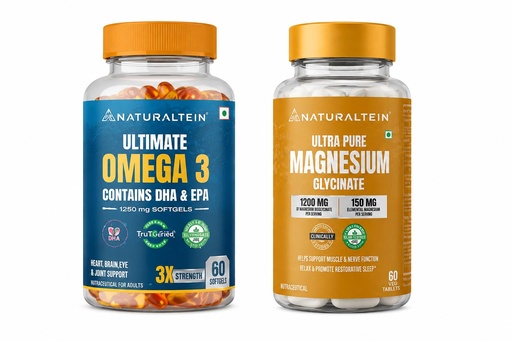 [BRSRYFIOOJ7GEFYY] Naturaltein Heart & Muscle Wellness Duo | Omega-3 + Magnesium Glycinate