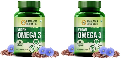 [BRSRYZIEOYAWOFY4] Himalayan Organics Vegan Omega 3-6-9 Supplement | Joint, Heart & Skin Support | 180 Veg Capsules (2-Pack of 90)