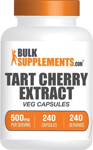 [BRSRMEDRBZ7AGETL] BulkSupplements.com Ταρτάρ Cherry Extract Κάψουλες - Ταρτάρ Cherry Συμπλήρωμα, Ταρτάρ Cherry Κάψουλες 500mg - Αντιοξειδωτική Πηγή, Χωρίς γλουτένη, 1 Κάψουλα ανά Σερβίρισμα, 240 Veg Κάψουλες (πακέτο του 1)