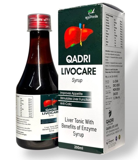 [BRSRGAI3PMDWCF3L] Livocare Syrup, Liver Tonic with Enzyme Benefits, Improves Appetite, Anti-Colic, Ayurvedic, 200ml