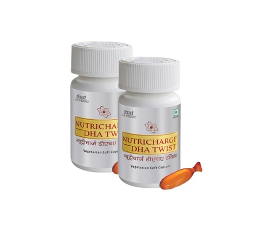[BRSROBQBCMDRGHI2] Nutricharge DHA Twist Plant Based DHA For Kids (Pack Of 2)
