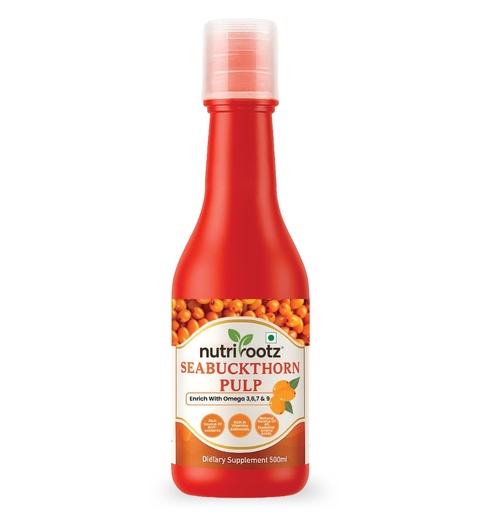 [BRSREYAPOYBQOE3X] Nutrirootz Himalayan Sea Buckthorn Pulp | Natural Sea Buckthorn Juice Concentrate | Rich in Antioxidants & Vitamin C | No Added Sugar | 500 ml