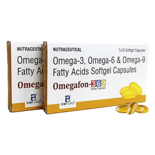 [BRSREBT2CEBGGGTL] Omegafon 3 6 9 Fatty Acids Derived From Flax Seed Oil 500mg Softgel Capsules For Men & Women (Pack of 2)