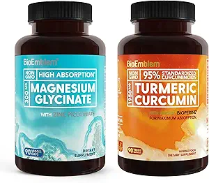 [BRSRAZIBCENAMDL5] BioEmblem Magnesium Glycinate with Zinc and Turmeric Curcumin