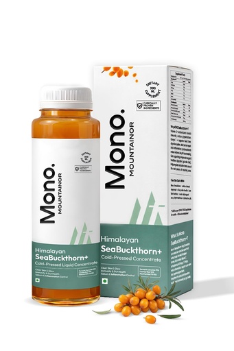 [BRSRGFACC4NB6F3G] Mono Sea buckthorn Juice 300ml | India's 1st Himalayan, 100% Pure Cold-Pressed SeaBuckthorn Berry Pulp Concentrate | Support Immunity, Acne, Skin Glow & Gut Health | 50 Glasses Vit C & Omega 3 6 7 9 Antioxidants.