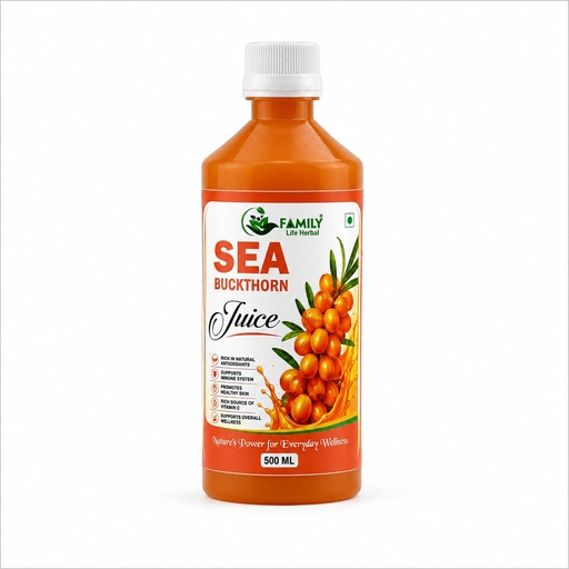 [BRSRYFL6PMNWC2YU] Sea Buckthorn Juice 500ml | Omega 7 Rich Superfruit | Natural Source of Omega 3, 6 & 9 | Supports Immunity, Skin & Gut Health