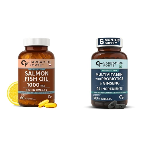 [BRSREAQEOF5RSHT3] Carbamide Forte Salomega Omega 3-60 Capsules & Multivitamin with Zinc - 180 Veg Tablets