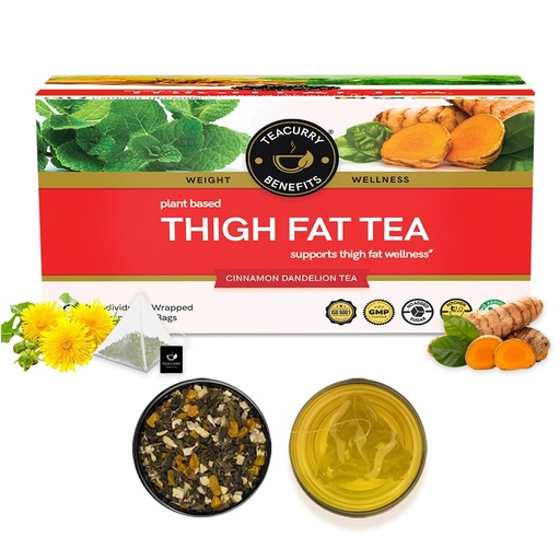 [BRSRMFIDBMIBAC3F] TEACURRY Thigh Fat Hibiscus Tea (1 Month Pack, 30 Tea Bags)-Helps To Reduce Thigh Fat For Both Men Women,100 Grams