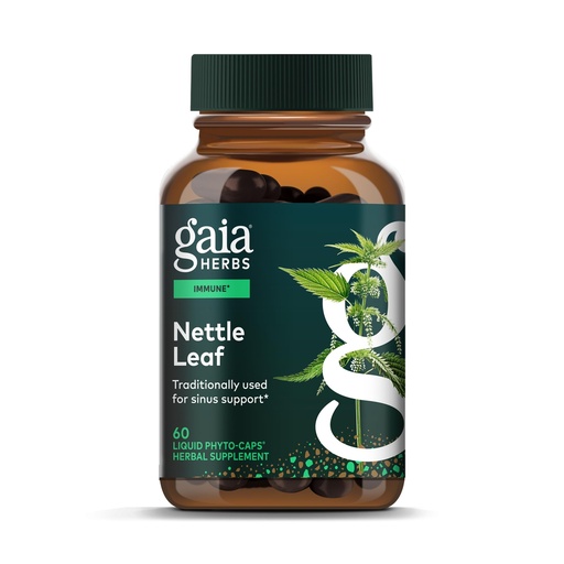 [BRSWIYL7C4ARSCA7] Gaia Herbs Nettle Leaf - Supplement with Stinging Nettle Leaf Extract Traditionally Used for Respiratory & Immune Support* - Vegan, Gluten-Free, Soy-Free - 60 Liquid Phyto-Caps (30 Servings)