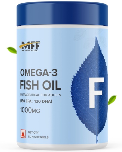 [BRSW2YD3AQGR62TA] MyFitFuel Omega 3 Fish Oil, 1000mg (180 EPA 120 DHA), 50 softgels