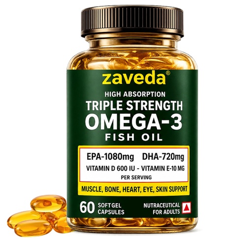 [BRSRE2YTCR7RSEY2] Premium Triple Strength Omega-3 Fish Oil, 60 Capsules