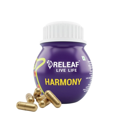 [BRSRGBQ6BECAAAIV] RELEAF Harmony Women's Hormonal Balance Supplement (500mg 60 Veg Capsules- Advanced botonical actives of Shatavari & Vitex Agnus Castus for Menstrual Wellness & PMS Relief