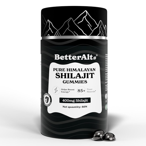 [BRSRE2YZBUFRYALD] Better Alt Pure Himalayan Shilajit/Shilajeet Gummies with 100% Shilajit|Helps Muscle Recovery|Boosts Strength,Stamina & Improved energy|75%+ Fulvic Acid| Travel Friendly - Tamarind Flavor