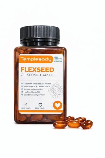 [BRSRE2QYAB6A2GT5] Flaxseed Oil 500mg – 90 Softgel Capsules | Omega-3 Rich Supplement for Heart, Joint & Skin Health | Cold Pressed, Plant-Based Source