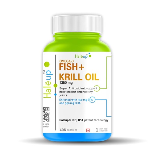 [BRSRMAI7BB5RM232] Haleup Fish Oil Softgel Capsules 1350 mg || Researched in USA || Healthy Heart || Brain|| Immunity(Pack of 1 (40 capsules))