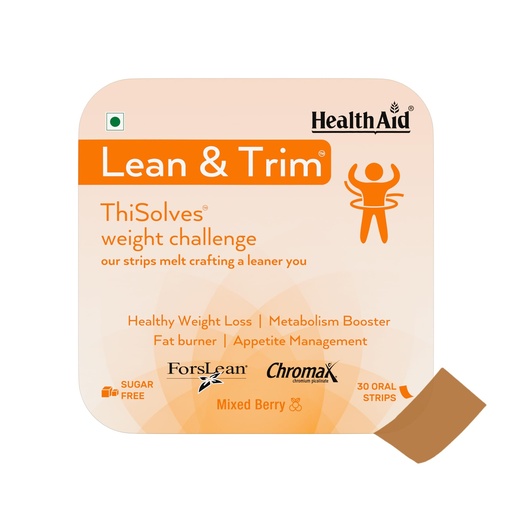 [BRSROBL2B5YBACL5] HealthAid® Lean & Trim™ ThiSolves™ Supplement for Men & Women | Supports Metabolism & Active Lifestyle | Sugar Free | Mixed Berry Flavor | 30 Oral Strips