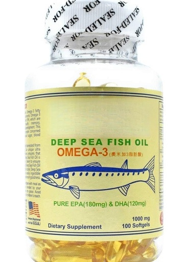 [BRSRAFT2DNYWKHTU] B-LADY Deep Sea Fish Oil Omega-3 Softgels (100 Count) | High Potency EPA 180mg & DHA 120mg per Softgel | Supports Heart Health, Brain, Joint & Vision (1000 mg Per Capsule)