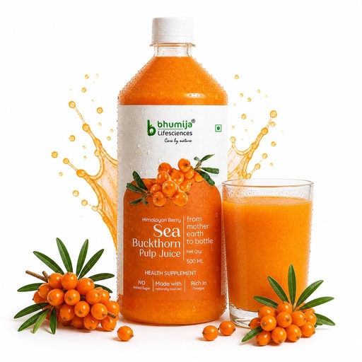 [BRSWGZYEAAPR63TJ] Bhumija Lifesciences Himalayan Sea Buckthorn Pulp Concentrate 500ml Juice