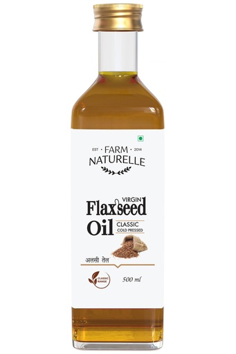 [BRSRMGQ2PIMQOEI6] Farm Naturelle - Wood Pressed Flaxseed Oil 500ml | Edible Flaxseed Oil for Skin and Hair