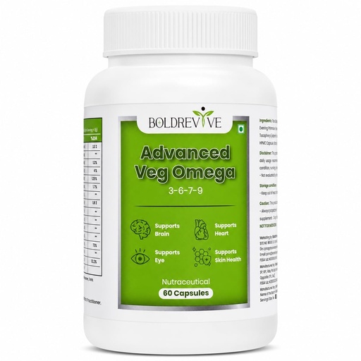 [BRSRY2T3BEIRADL7] Vegan Omega 3 6 9 Capsules with Algal DHA EPA, Evening Primrose, Sea Buckthorn & Vitamin D3 – 60 Veg Capsules for Men & Women