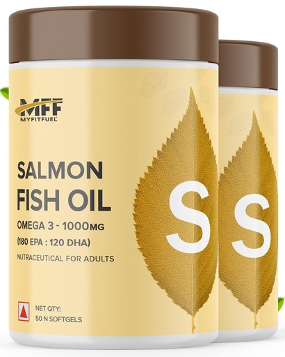 [BRSW2YD3ARYRM2DD] MyFitFuel Salmon Fish Oil, 1000mg (180 EPA 120 DHA), 100 softgels