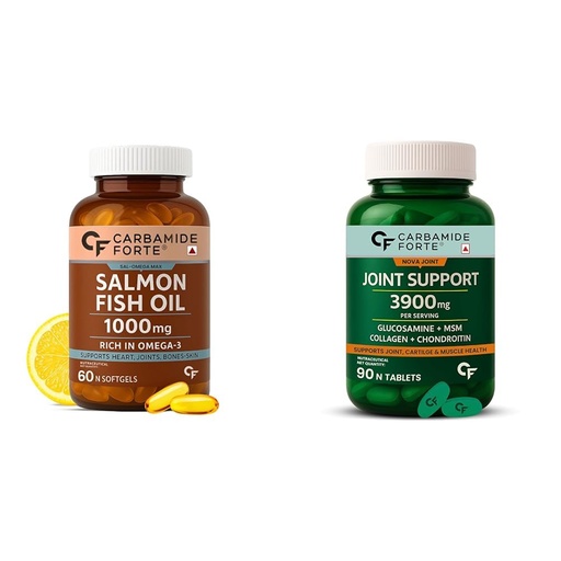 [BRSREAQEOIJQG3TF] Carbamide Forte Salomega Omega 3-60 Capsules & Joint Support Supplement with Collagen & Glucosamine Chondroitin MSM - 90 Tablets