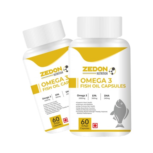 [BRSROAQYOYMAIGQV] Omega-3 Fish Oil Capsules For Brain, Heart, Eye & Joint Health For Men & Womem, 60 Softgel Capsules