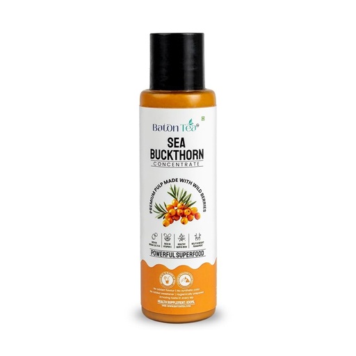 [BRSRY234OZ6QOETU] Himalayan Sea Buckthorn Pulp Juice 100ml | Cold-Pressed | Natural Vitamin C, Omega 3 6 7 9, Antioxidants | Immunity, Skin Glow & Gut Health Support | No Added Sugar | Lab Tested |Pack Of 1