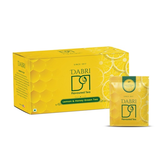 [BRSRYZDQBUMQYYLJ] DABRI Lemon & Honey Green Tea | Double Chamber 25 Tea Bags | Perfectly Balanced & Refreshing Green Tea with Natural Lemon & Honey Flavour | Rich in Antioxidants | Supports Wellness & Daily Hydration (Newly launched)