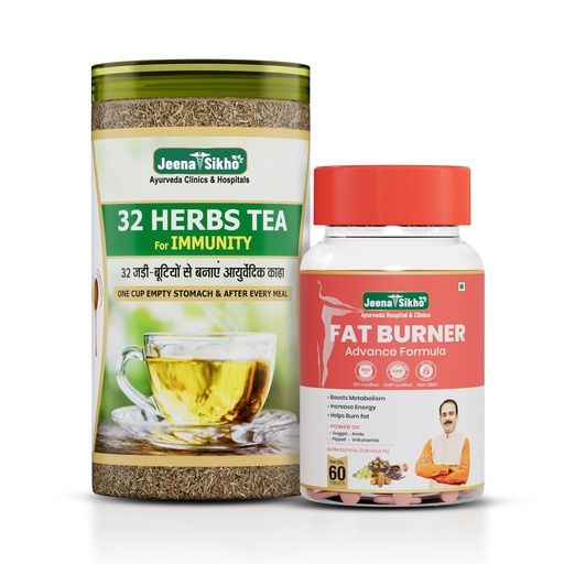 [BRSRYFLYCEHQACLK] Jeena Sikho Fat Burner & 32 Herbs Tea Combo | Ayurvedic Herbs for Digestion