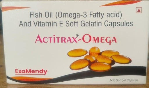 [BRSRGGIHARYWCFD4] Omega Fish Oil with Vitamin E Soft Gelatin Capsules, Omega-3 Fatty Acid, 1x10 Softgel Capsules