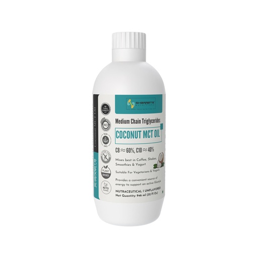 [BRSWKGY5AYORG33A] Sharrets MCT Oil 946ml | 60/40 C8:C10 Medium Chain Triglycerides | Pure Coconut MCT for Keto, Bulletproof Coffee, Weight Management & Sports Energy