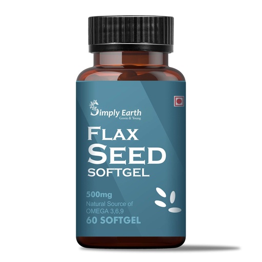 [BRSW2BQ3C54AEDLA] Simply earth Cold Pressed Flax seeds oil Omega with extra Virgin oil, Linolenic Acid, Oleric Acid | Natural Form of omega 369-60 Softgels…