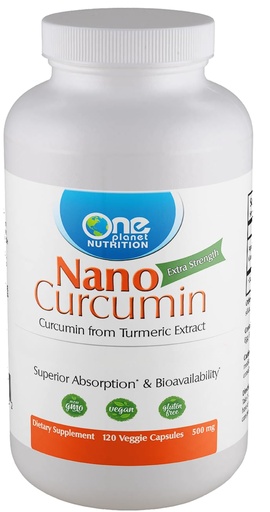 [BRSWIAY2BINGMAI5] One Planet Nutrition Nano Curcumin 500 mg Veggie Capsules (120 Servings), Nano for High Absorption, Supports Immune Health, Non-GMO, Vegan, Gluten-Free