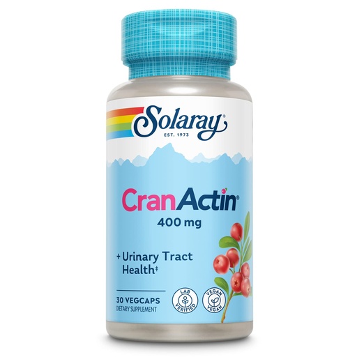 [BRSWIYQZBQOBKGDK] SOLARAY CranActin Cranberry Extract 400 mg - Cranberry Supplements for Women and Men - Bladder and Urinary Tract Health Support with Vitamin C - Vegan, 60-Day Guarantee, 30 Servings, 30 VegCaps