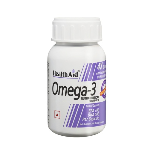 [BRSRYFAOB4IBYADZ] HealthAid Omega-3 Fish Oil Capsules | 1560mg 4X Strength Purified Fish Oil | Mercury-Tested, Peppermint Flavour for No Fishy Aftertaste | Supports Heart, Brain, Eye & Joint Health | 30 Softgels (Pack of 1)