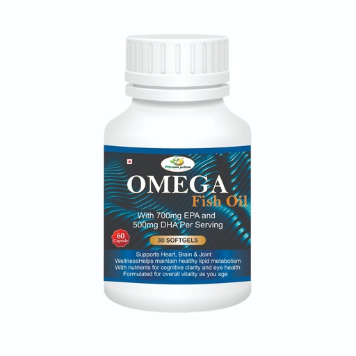 [BRSREEA3CEPQ2H3F] Omega Fish Oil Softgels, 30 Count, 700mg EPA + 500mg DHA | Heart, Brain & Joint Support | Dietary Supplement